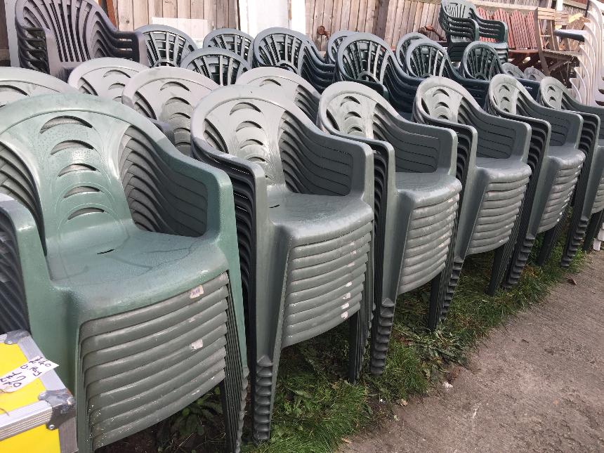New Green Plastic Garden Chairs £6.50 Each